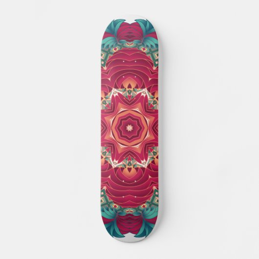 Red Lotus Mandala Skateboard (Voorkant)