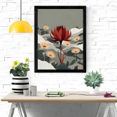 Red Lotus Serenity Foto Afdruk
