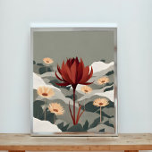 Red Lotus Serenity Foto Afdruk