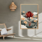 Red Lotus Serenity Foto Afdruk