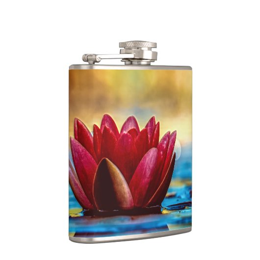 Red Lotus Water Lily Flower Heupfles (Rechts)