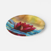 Red Lotus Water Lily Flower Papieren Bordje (Gekanteld)