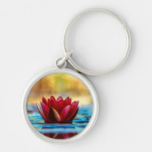 Red Lotus Water Lily Flower Sleutelhanger