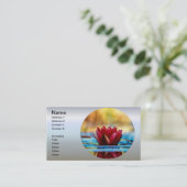 Red Lotus Water Lily Flower Visitekaartje (Staand voorkant)