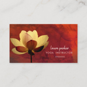 Red Lotus Yoga Instructor Meditation Zen Paint Visitekaartje