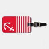 Red Love Anchor Nautical Bagagelabel (Voorkant horizontaal)