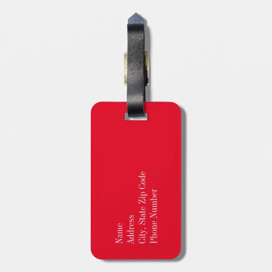 Red Love Anchor Nautical Bagagelabel (Achterkant verticaal)