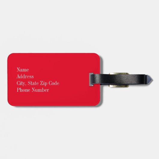 Red Love Anchor Nautical Bagagelabel (Achterkant horizontaal)