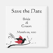 Red Love Bird Bewaar de datum Magneten (Voorkant)