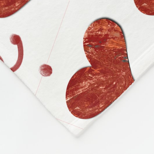 Red Love Blanket Fleece Deken (Hoek)