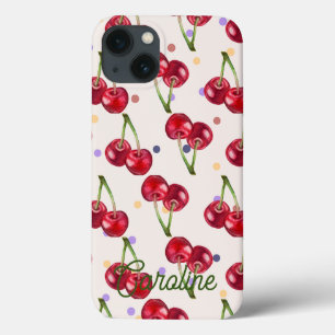 Red Love Cherry Polka Dot gepersonaliseerd Case-Mate iPhone Case