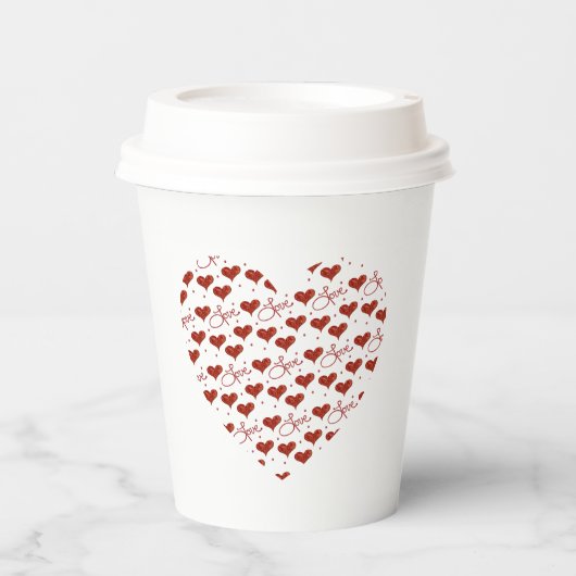 Red Love Cup Papieren Bekers (Voorkant)