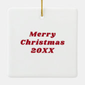 Red Love Custom Couple Names & Photo Heart Keramisch Ornament (Achterkant)