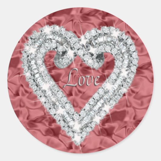 Red Love Diamond Heart Stickers (Voorkant)