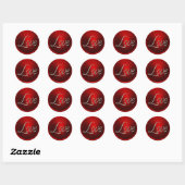 Red Love Envelope Seal Ronde Sticker (Vel)