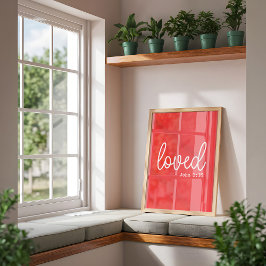 Red Love Faith Quote minimalistisch Poster