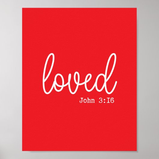 Red Love Faith Quote minimalistisch Poster (Voorkant)