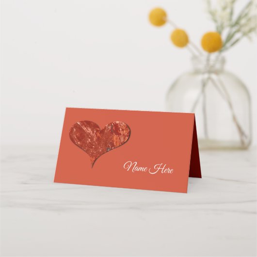 Red Love Folded Place Card Plaatskaartje (Voorkant)