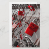 Red Love hangsloten Briefpapier (Voorkant / Achterkant)