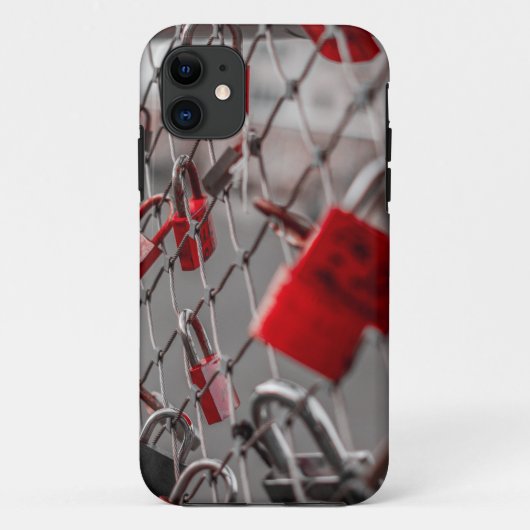 Red Love hangsloten Case-Mate iPhone Case (Achterkant)