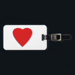 Red Love Heart. Bagagelabel<br><div class="desc">Een helder rood hart op een witte achtergrond.</div>