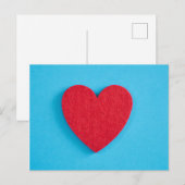 Red Love Heart Briefkaart (Voorkant / Achterkant)