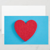 Red Love Heart Briefpapier (Voorkant / Achterkant)