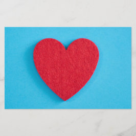 Red Love Heart Briefpapier