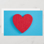 Red Love Heart Briefpapier (Voorkant / Achterkant)