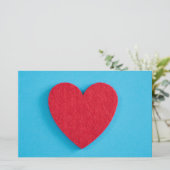 Red Love Heart Briefpapier (Staand voorkant)