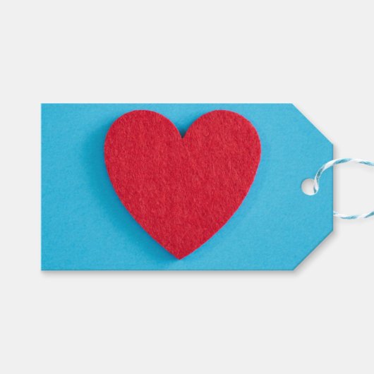 Red Love Heart Cadeaulabel (Voorkant (Horizontaal))