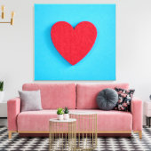 Red Love Heart Canvas Afdruk (Insitu (Woonkamer))