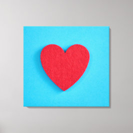 Red Love Heart Canvas Afdruk