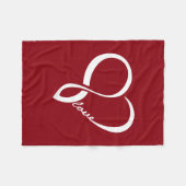 Red Love Heart Fleece Blanket (Voorkant (Horizontaal))