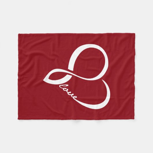 Red Love Heart Fleece Blanket (Voorkant (Horizontaal))