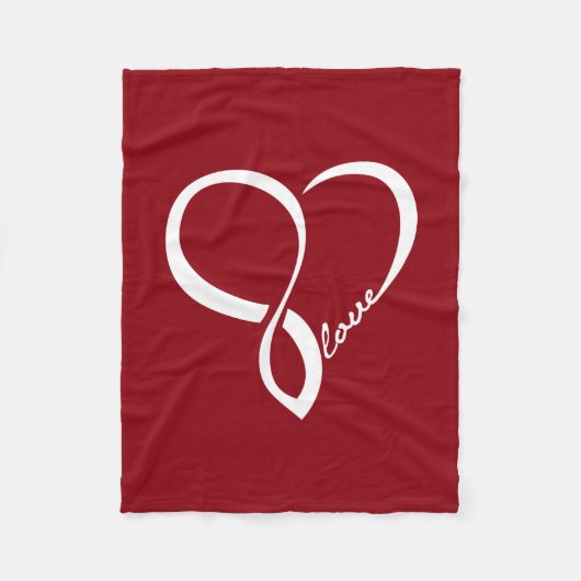 Red Love Heart Fleece Blanket Deken (Voorkant)