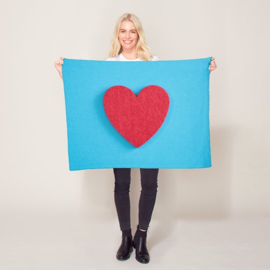 Red Love Heart Fleece Deken (In situ)