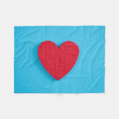 Red Love Heart Fleece Deken (Voorkant (Horizontaal))
