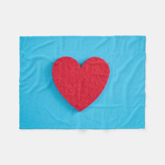 Red Love Heart Fleece Deken (Voorkant (Horizontaal))