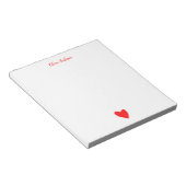Red Love Heart gepersonaliseerd Notitieblok (Schuin)