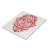 Red Love Heart Grafisch Ontwerp Tegeltje (Zijkant)