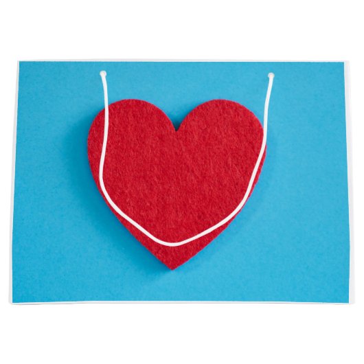 Red Love Heart Groot Cadeauzakje (Voorkant)