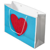 Red Love Heart Groot Cadeauzakje (Voorkant Gekanteld)