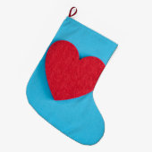 Red Love Heart Grote Kerstsok (Voorkant (Hangend))