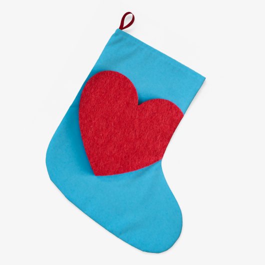 Red Love Heart Grote Kerstsok (Voorkant (Hangend))