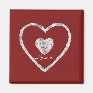Red Love Heart III Magneet