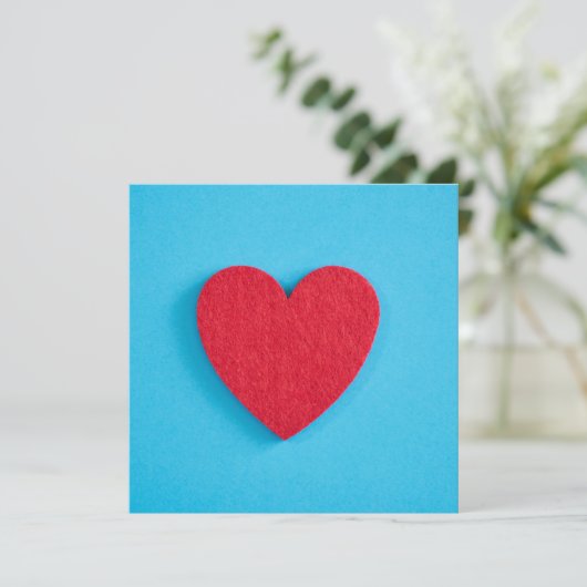 Red Love Heart Kaart (Staand voorkant)