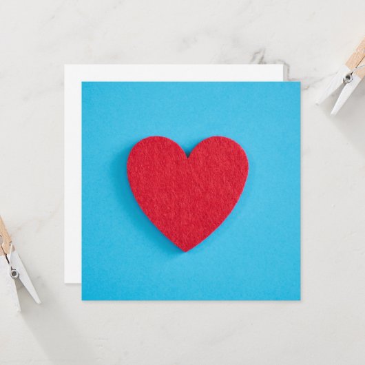 Red Love Heart Kaart (Voorkant / Achterkant in situ)