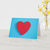 Red Love Heart Kaart (Gele Bloem)