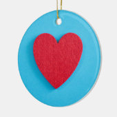 Red Love Heart Keramisch Ornament (Links)